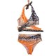thumbnail image 2 of Conjuntos De Biquini Conjuntos de bikini con estampado degradado para mujer Summer Cross Bodycon Monokini (Naranja S) Cgtredaw Para estrenar, 2 of 7