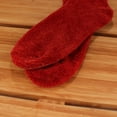 thumbnail image 4 of Women's Extra Large Soft Fuzzy Warm Cozy Winter Casual Vintage Thick Thermal Cabin Knit Slipper Socks - Red - 4 Pairs, 4 of 8