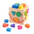thumbnail image 2 of Juguete clasificador de formas, cubo de actividad, regalos de juguete, cubo de clasificación de formas multicolor, caja de rompecabezas de madera para SM SunniMix Juguetes clasificadores de formas, 2 of 8