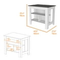 thumbnail image 5 of Phoenix 2 Piece Kitchen Set, Cala Kitchen Island + Napoles Utility Sink, White /Onyx, 5 of 6