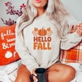 thumbnail image 5 of Hello Fall Pumpkin Distressed - Women's Graphic Sweatshirt, 5 of 21