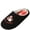 Black, variant on Plus Size Womens Slippers Closed Toe Plaid Puppy Embroidery Warm Comfortable Slide Soft Fleece House Shoes