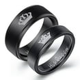 thumbnail image 3 of Her King His Queen Titanium Steel Couple Ring Stainless Steel, 3 of 4