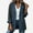 Dark Gray, variant on Women's Jacket Denim Patchwork Knit Blazer Notched Lapel Contrast Long Sleeve One Button Loose Casual Fashion Dark Blue Size 2XL