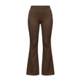thumbnail image 6 of OGLCCG Girl's Flare Leggings High Waisted Stretchy Bell Bottoms for School Daily Wear Kids Dance Yoga Pants(Brown,7-8 Years), 6 of 7