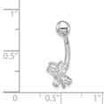 thumbnail image 3 of FB Jewels 10K White Gold Cubic Zirconia CZ Butterfly Belly Dangle, 3 of 3