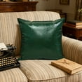 thumbnail image 6 of Faux Leather Throw Pillow Covers 18 X 18 Inches - Green Leather Pilow Covers Pack of 2, Solid Dyed Leather Pillowcases for Couch Bed Sofa Garden Home Decorative, 6 of 6