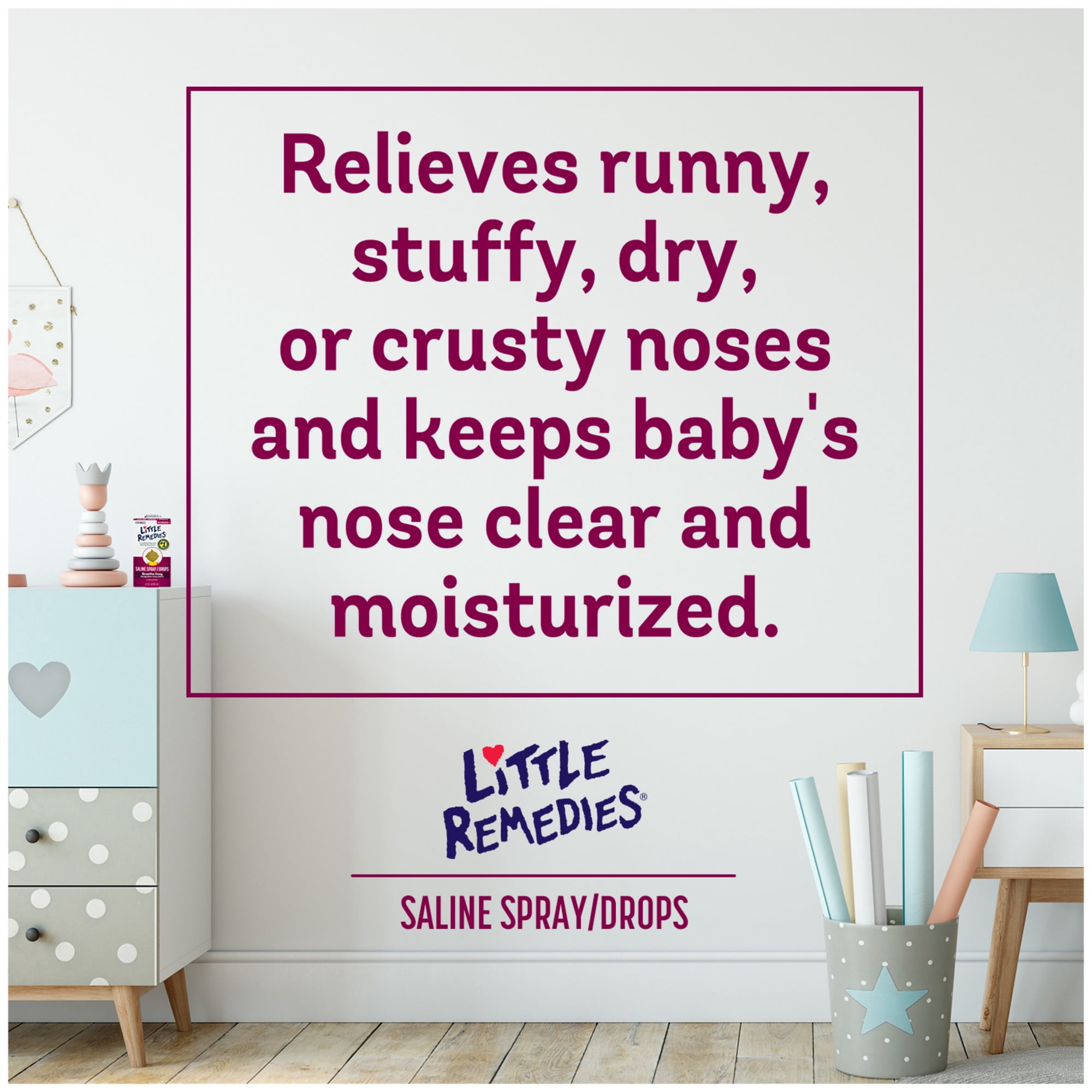 Little Remedies Saline Spray and Drops, Safe for Newborns, Gently Wash Away Mucus from Cold, 1 fl oz