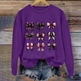 thumbnail image 2 of QASIEATN Hoodies for Graceful Women Fashion, Ladies Bow Tie Print Round Neck Casual Long Sleeve Top Sweatshirt, Womens Fall Tops, 2 of 3
