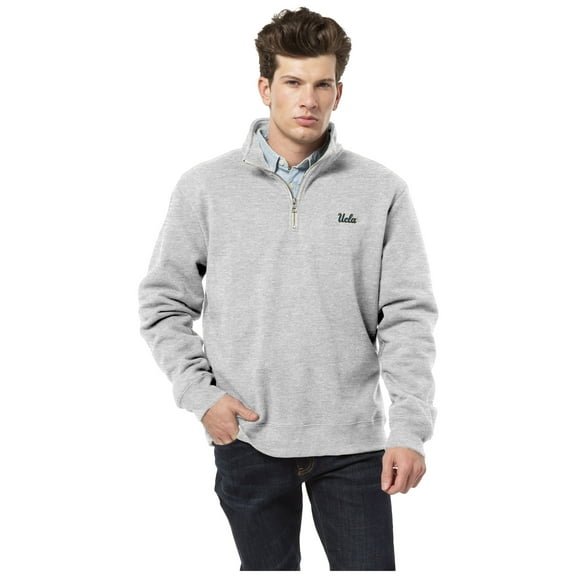 Men's League Collegiate Wear  Heather Gray UCLA Bruins Essentials Fleece 2.0 Quarter-Zip Jacket