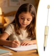 thumbnail image 5 of Clearance Under $1.09! 1PC DIY Beaded Pen, 1.0mm Pre-Drilled Ballpoint Pen with Black Ink for Customization, Plastic, for Gifting & Crafting, 15x2cm, Gold, 5 of 5
