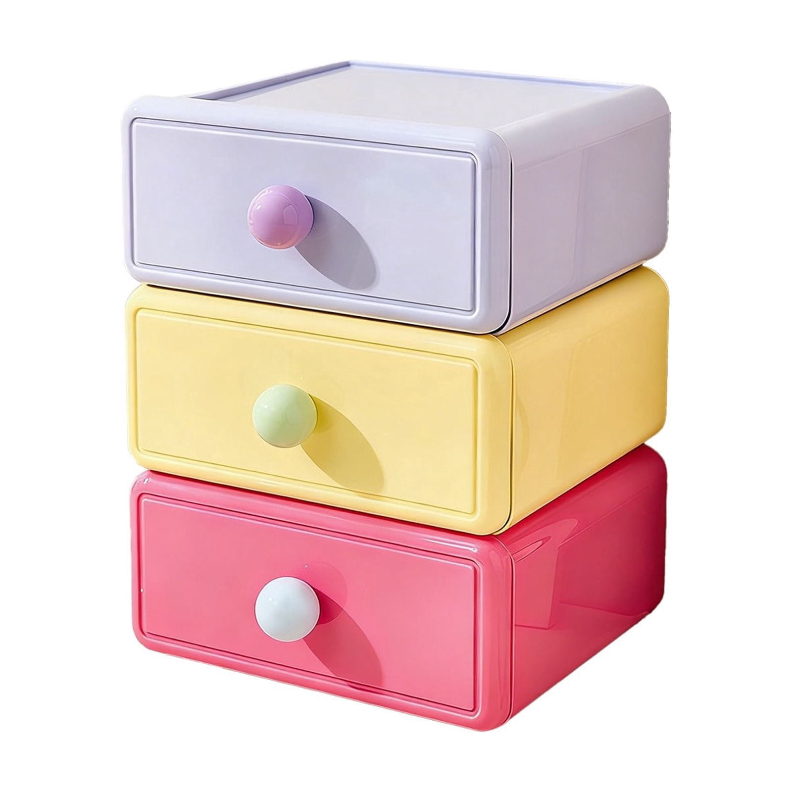 Cadancy Desk organizer with Drawers Stackable Plastic Storage Box for Stationery Makeup Jewelry Office Supplies Bathroom Countertop Vanity Sundries Holder Mini Cabinet