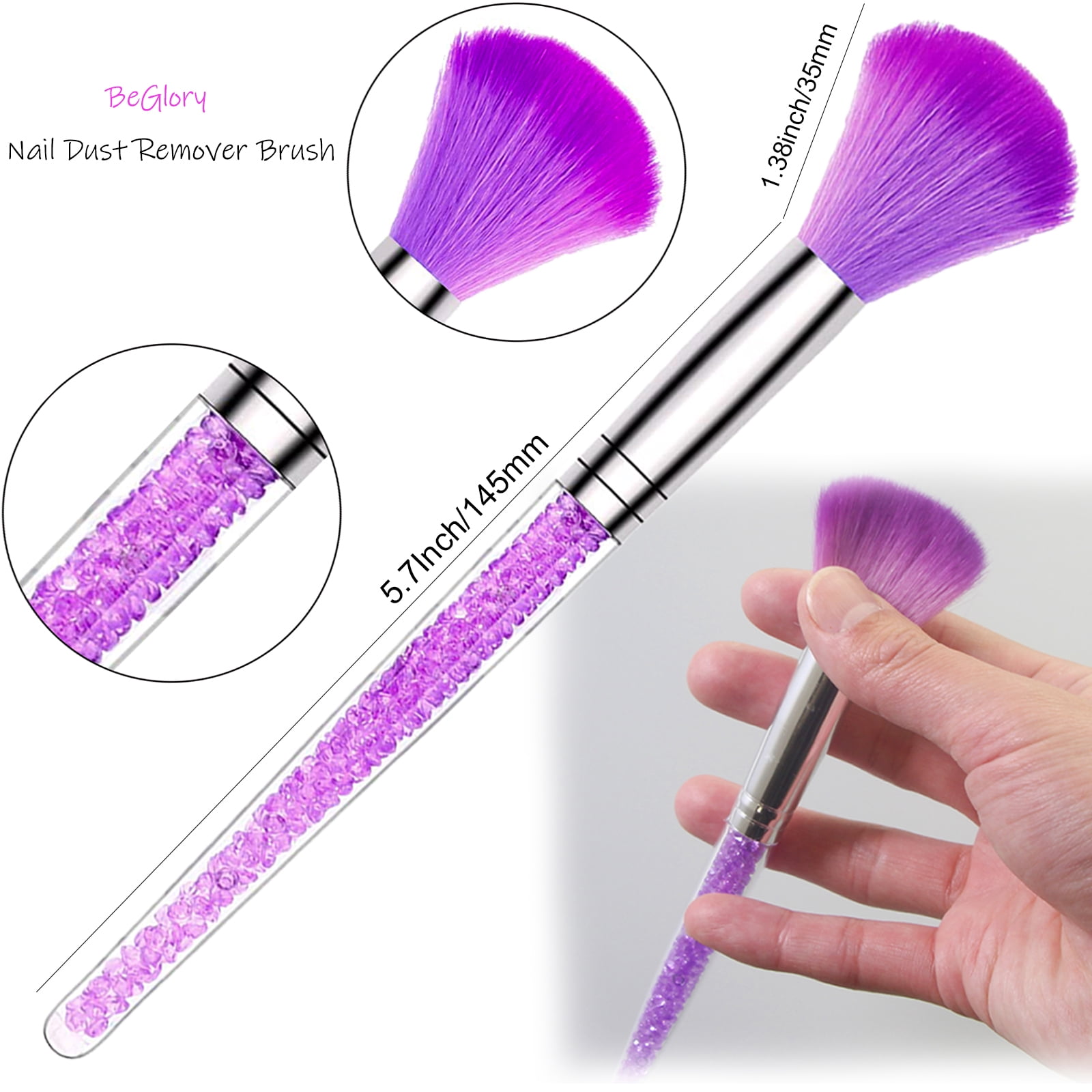 24PCS Nail Art Brushes Acrylic Nail Brush Set for Acrylic Application, UV Gel Nail Polish Brush Nail Art Painting Brush Dotting Tool Nail Dust Remover Brushes for Nail Salon Art Tools