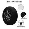 thumbnail image 2 of Sikiie Funny Skull Flower PVC Leather Spare Tire Wheel Cover Spare Tire Cover, for Car Truck SUV Camper Trailer Universal Fit(14-17in)-16 inch, 2 of 6