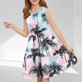 thumbnail image 1 of LOVZFMLL 3-8Y Kid's And Girls' Fashion Solid Color Flying Sleeve Splicing Mesh Sleeveless Round Neck Dress, 1 of 7