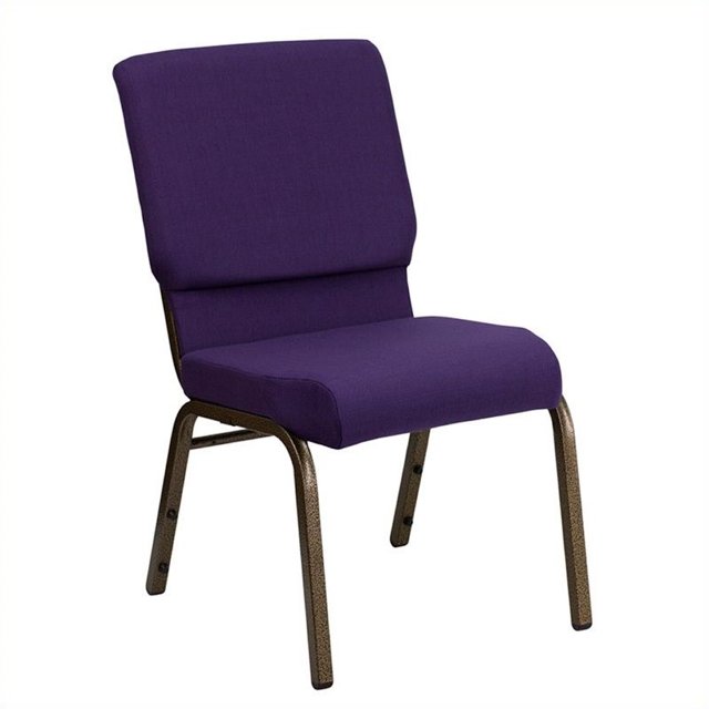 Bowery Hill Chaise d'Église Empilable en Pourpre Royal