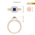 thumbnail image 5 of ANGARA Natural Aeon Square Sapphire & Diamond Engagement Ring with Milgrain in 14K Rose Gold for Women (Size-4mm) | September Birthstone, Anniversary, Jewelry Gift for Women | Natural Sapphire Ring, 5 of 10