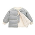 thumbnail image 3 of IROINNID Toddler Winter Puffer Coat Boys Girls Long Sleeve Solid Mesh Embroidery Warm Button Jacket, 3 of 4