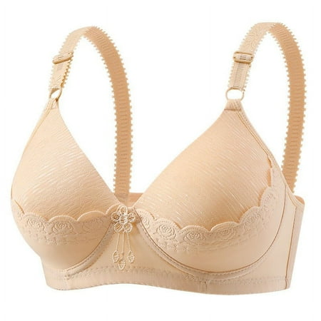 Zshosam Bras for Women No Underwire Seamless Bralettes for Women Wireless Bra Soft Support Everyday T Shirt Bras(Beige 40)