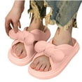 thumbnail image 5 of Comfy Slippers Thick Sole Cute Bow Soft Cushion Platform Non-Slip Quick Drying Open Toe Home House Bathroom Bedroom Slides Lightweight Sandals Indoor and Outdoor Shoes for Women and Girls, 5 of 5