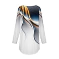 thumbnail image 6 of Jewelreauty Womens Round Neck Long Sleeve Shirts Casual Print Pullover Loose Tops Plus Size Tunic T-Shirts (XL, White), 6 of 6