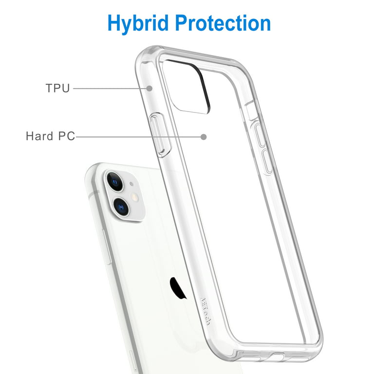 JETech Case for iPhone 12/12 Pro 6.1-Inch, Non-Yellowing Shockproof Phone Bumper Cover, Anti-Scratch Clear Back (HD Clear)