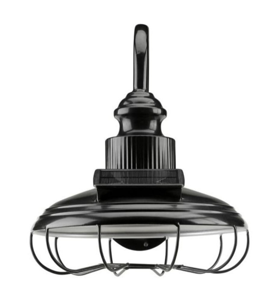 Red Shed ZT191084B Metal Solar Lamp with Cage, Black