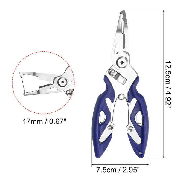 Unique Bargains Uxcell Fishing Pliers, Stainless Steel Multifunction Fishing Tool With Sheath, Blue