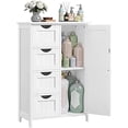 thumbnail image 1 of VASAGLE Armario de Baño, Armario con Puerta, Gabinete de Baño con 4 Cajones, Estante Ajustable, 30 x 55 x 82 cm, Blanco Nube, 1 of 6