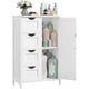 thumbnail image 1 of VASAGLE Armario de Baño, Armario con Puerta, Gabinete de Baño con 4 Cajones, Estante Ajustable, 30 x 55 x 82 cm, Blanco Nube, 1 of 6