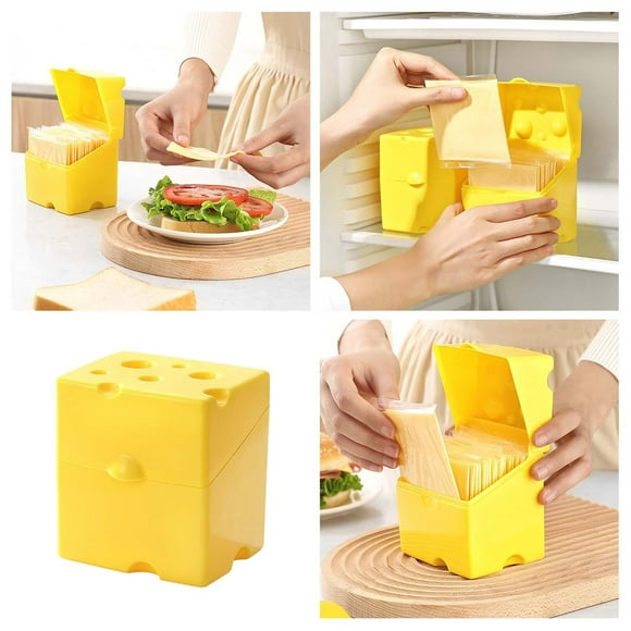 Sliced Cheese Storage Container Butter Block Cheese Slice Storage With Flip Lid Cheese Slice Holder Sliced Cheese For Refrigerator Food New Freezer Soup Containers Glass Condiment Containers with Lids