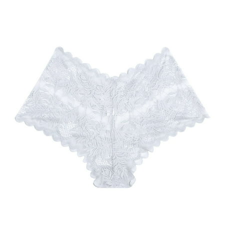 

Cotton Crotch High Waist Breathable Hollow Out Floral Women s Lingerie Mesh Panties Underwear Lace Boyshort WHITE M
