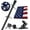 black, variant on Flag Pole for House with American Flag-White Flagpoles Residential Kit with 5FT Tangle Free Metal Flag Poles,3x5 Embroidered US Flag and Holder Bracket,Stainless Steel for Outside Porch,Outdoor,Boat