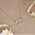 thumbnail image 2 of JeenMata Lab Grown Diamond Interlocking Heart Shape Pendant Necklace in White Gold Plating, 2 of 5