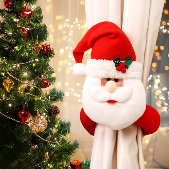 Pompotops Christmas Decorations Outdoor Indoor,Christmas Decorations For Home,Christmas Decorations For Tree,Christmas Rudolph Forest Elderly Curtain Buckle Curtain Tying Rope Door Hanging