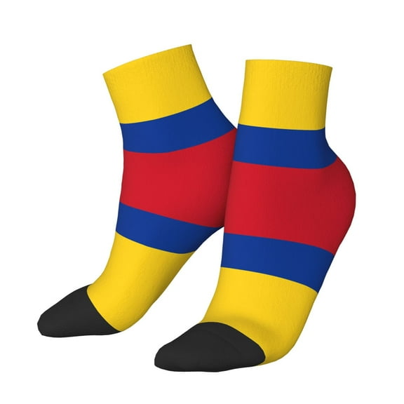 Women Men Athletic Socks Colombia Flag Cushioned Quarter Ankle Socks