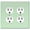 Power Outlet - Duplex Double (2-Gang), variant on WIRESTER Triple 1-Gang Decorator Light Switch and 2-Gang Toggle Wall Plate/Switch Plate Cover, Solid Mint Green