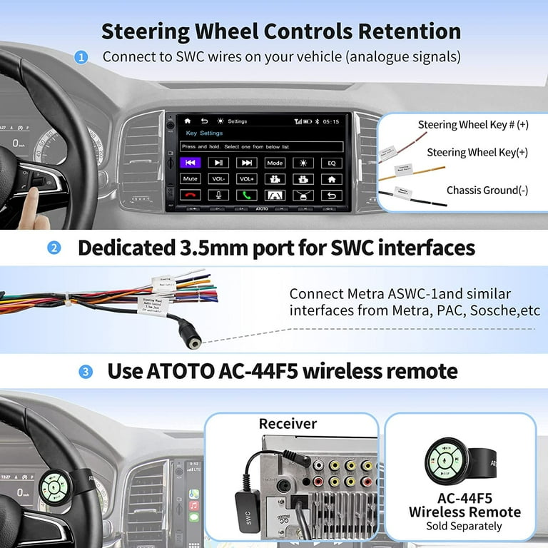 ATOTO P8 Portable Wireless Carplay & Android Auto Car Stereo with Remote  Control