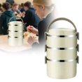 thumbnail image 2 of Stainless Steel Insulated Lunch Box Set 1/2/3/4 Layer Bento Container with Carry Bag Thermal Compartment Food Storage for Work Travel Camping Reusable Eco Friendly, 2 of 5
