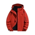 thumbnail image 5 of Mens Rain Jacket Lightweight Solid Color Windproof And Waterproof Zipper Parka Coat Athletic Coat Hooded Outwear Winter Fall Outerwear with Pockets, 5 of 6