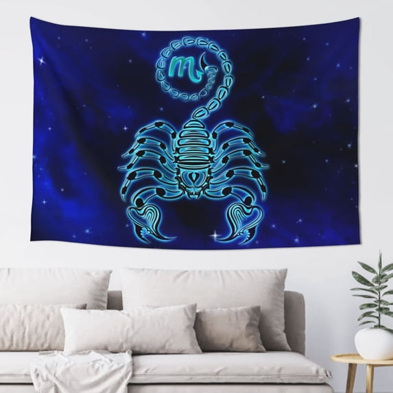 Scorpio Tapestry, twelve constellations Style Wall Decor Home Decor Bedroom Living Room Dorm Tapestry Room Wall Hanging 60 x 40 inches