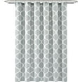 thumbnail image 6 of Navy Bathroom Shower Curtain with Bold Trellis Print on Soft Fabric, Washable and Durable, 72" x 72", 6 of 6