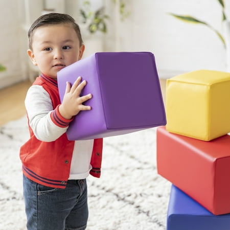 ECR4Kids SoftZone Big Foam Building Blocks, Assorted, 7-Piece