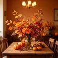 thumbnail image 6 of Artificial Fall Floral Pick, Sunflower Stem with Mini White Pumpkin Maple Leaves Berries, Flexible Wired Autumn Sprig for Vase Table Thanksgiving Halloween Christmas Home Decor, 6 of 6
