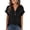 Black #46, variant on KDDYLITQ T Shirts for Women V Neck Button Down Baggy Tees Roll Short Sleeve Solid Color Workout Tops Lightweight Loose Fit Soft Shirts Coffee 2XL