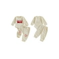 thumbnail image 2 of BemeyourBBs Newborn Baby Boys Valentines Day Outfits Long Sleeve Lover Boy Letters Embroidery Romper with Pants 2Pcs Spring Clothing Set, 2 of 9