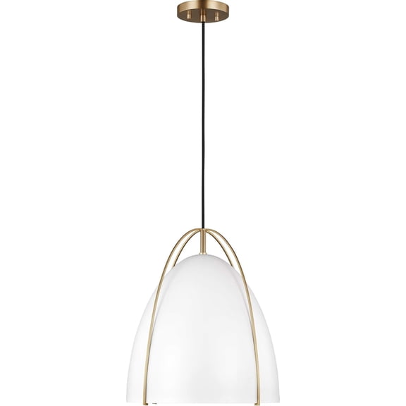 Open Box Generation Lighting 6551701 Norman 1 Light 13" Wide Pendant - White