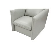 Divani Casa Tamworth Modern Leather & Metal Swivel Accent Chair in Gray