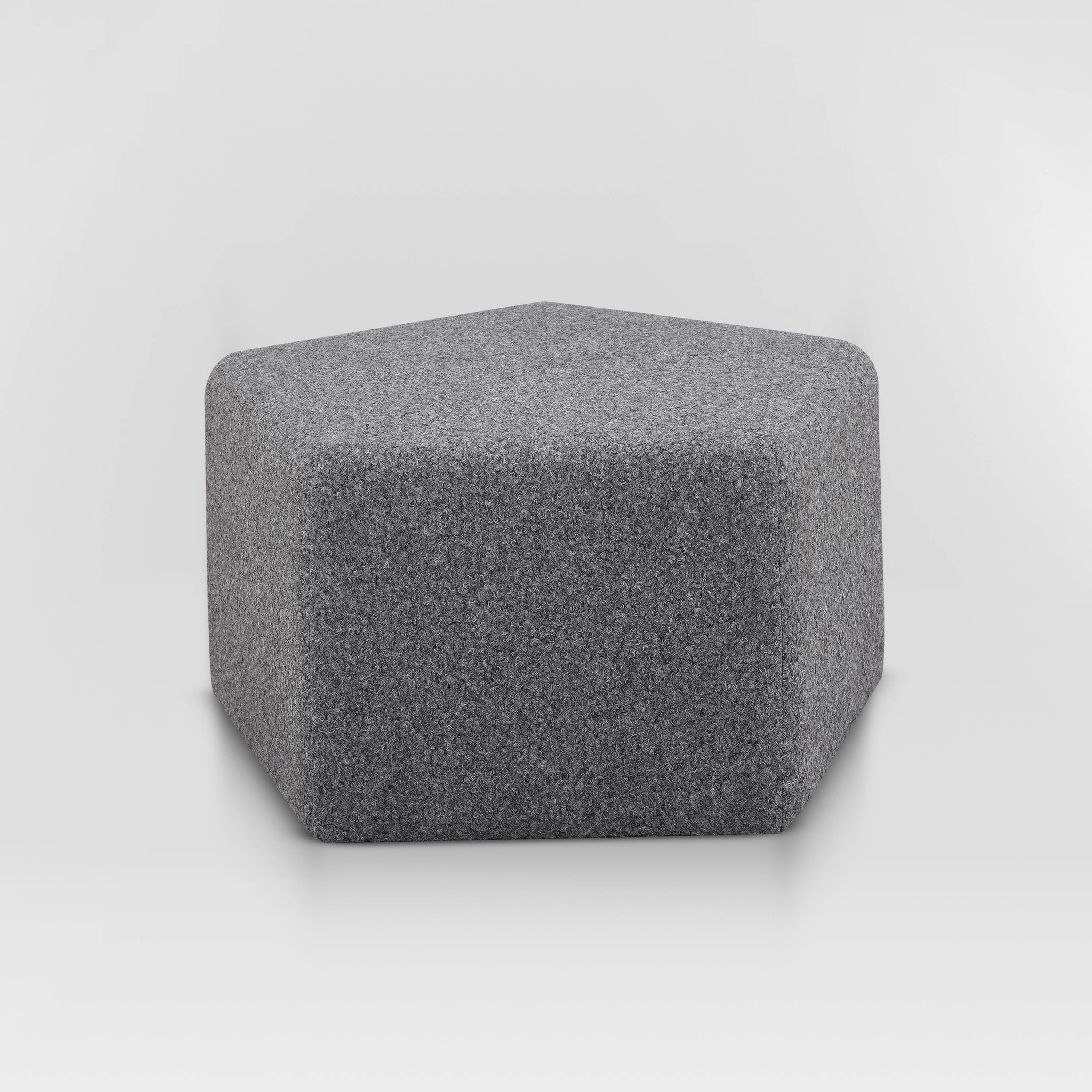 Lifestyle Solutions Gentry Pentagonal Ottoman, Gray Fabric