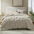 thumbnail image 6 of Virtu California King Comforter Set, Bed In A Bag 7 Pc Pleated Bedding Set, Beige, 6 of 10